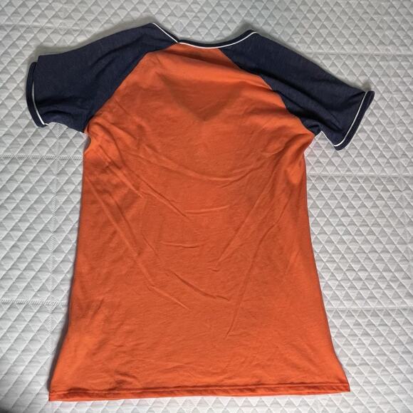 Houston Astros Baseball women’s S/S T-shirt Size M Orange Blue V Neck - Picture 5 of 5